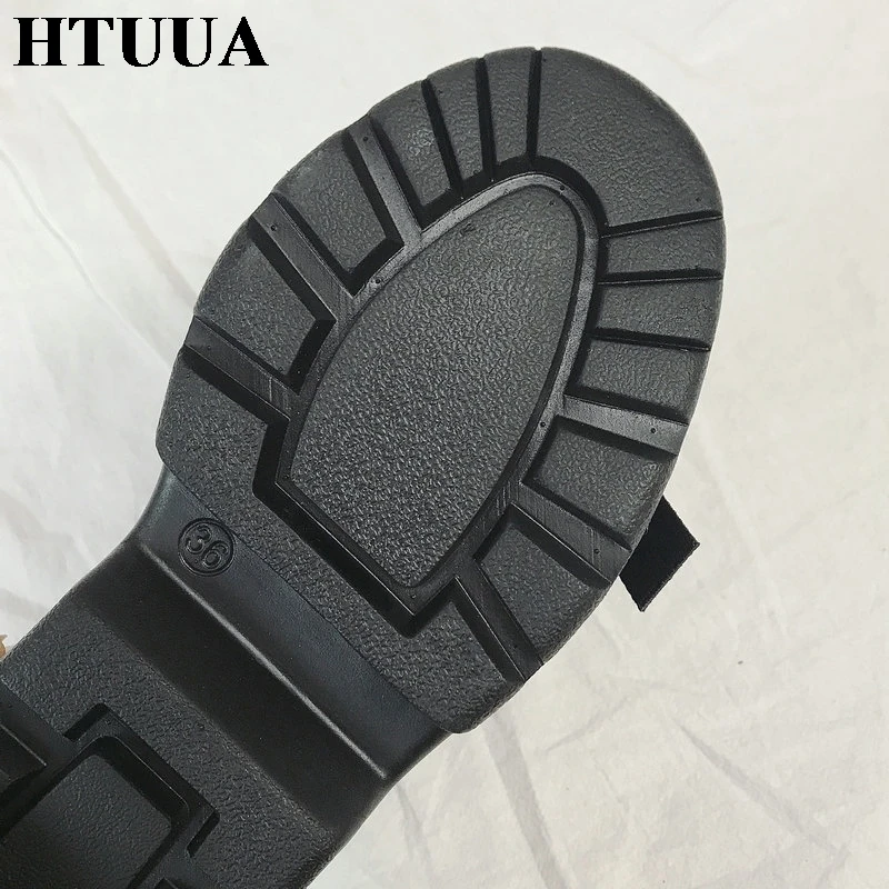 HTUUA/модные кроссовки на плоской платформе с дышащей сеткой; женская обувь из Вулканизированной Ткани; Цвет черный, белый; повседневная обувь на толстой мягкой подошве; SX2290