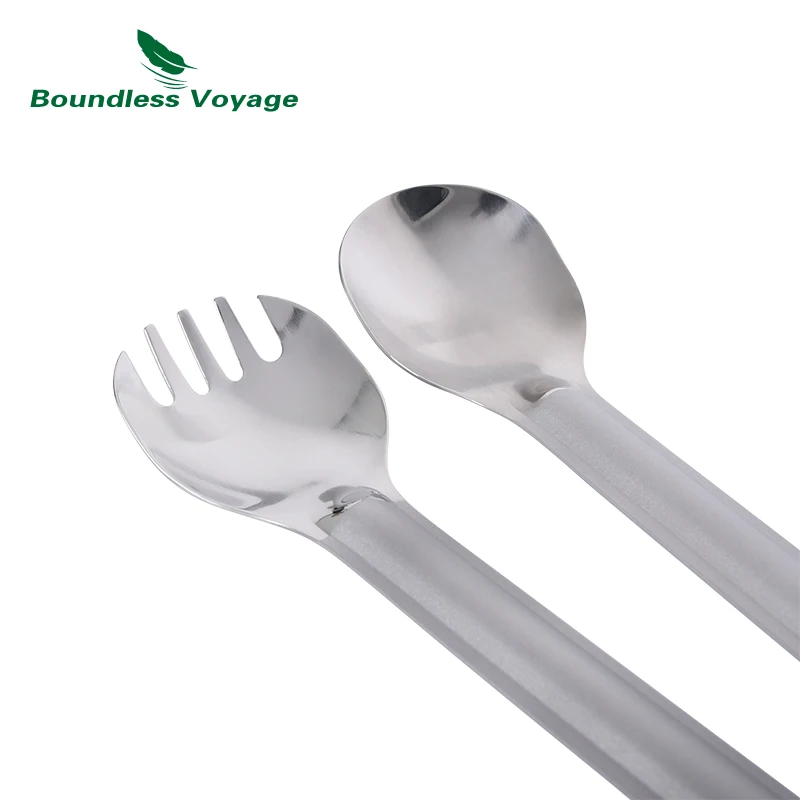 Бескрайняя Титановая Ложка с длинной ручкой Spork походные столовые приборы