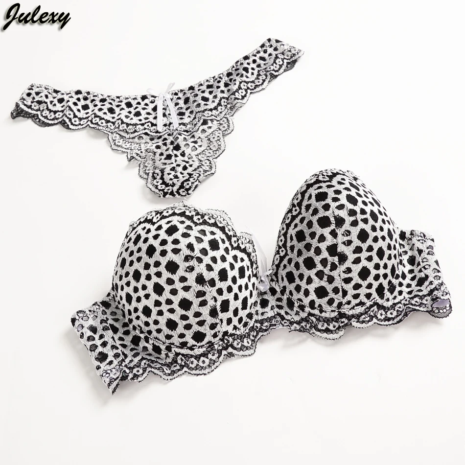 Julexy, новинка, леопардовые выдалбливают, стринги, женский бюстгальтер, набор, пуш-ап, бюстгальтер, короткие наборы, искушение, кружево, золото, сексуальное нижнее белье, Комплект трусов