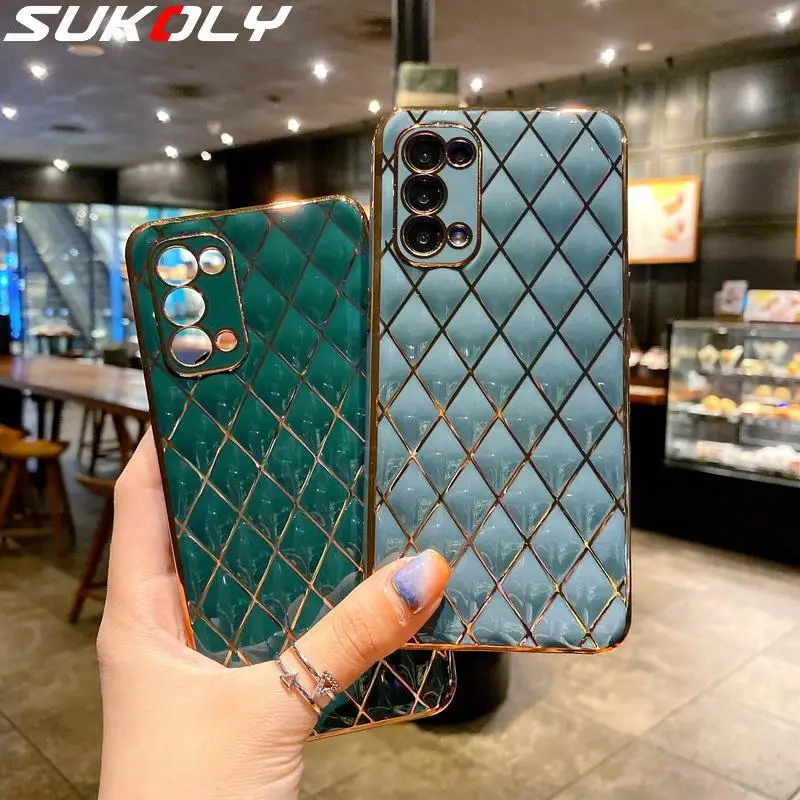 

For Samsung Galaxy A52 A72 A12 Samsung S21 Plus S21 Ultra Plating Diamond TPU Soft Back Phone Case Shockproof Plain Cover Capa