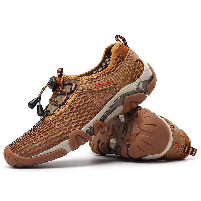 

Men's Summer Mesh Sports Casual Shoes 2021 Breathable Mesh Shoes Men's Portable Outdoor Fishing Wading Shoes Beach Shoes