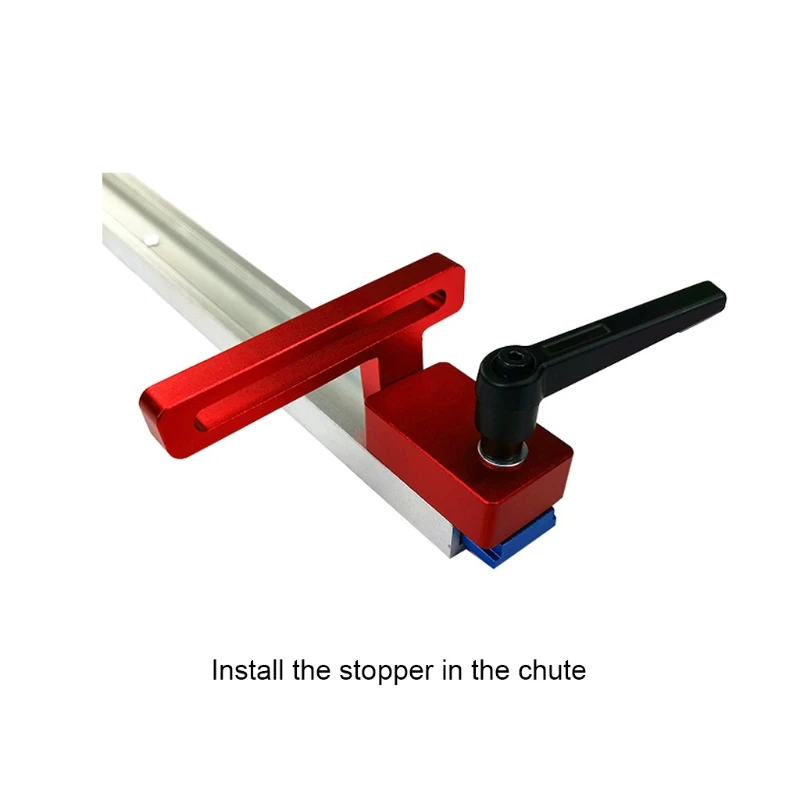 

30 Chute Aluminum Alloy Miter Track Stopper Positioner T-slot Stop Workshop Limiter for Woodworking