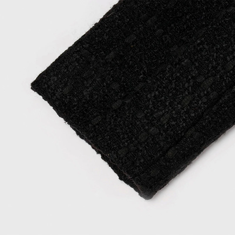 

Button Women Pearls Short Tweed Blazer New Lapel Long Sleeve Loose Fit Jacket Fashion Tide Autumn Winter 2021 1DD1118