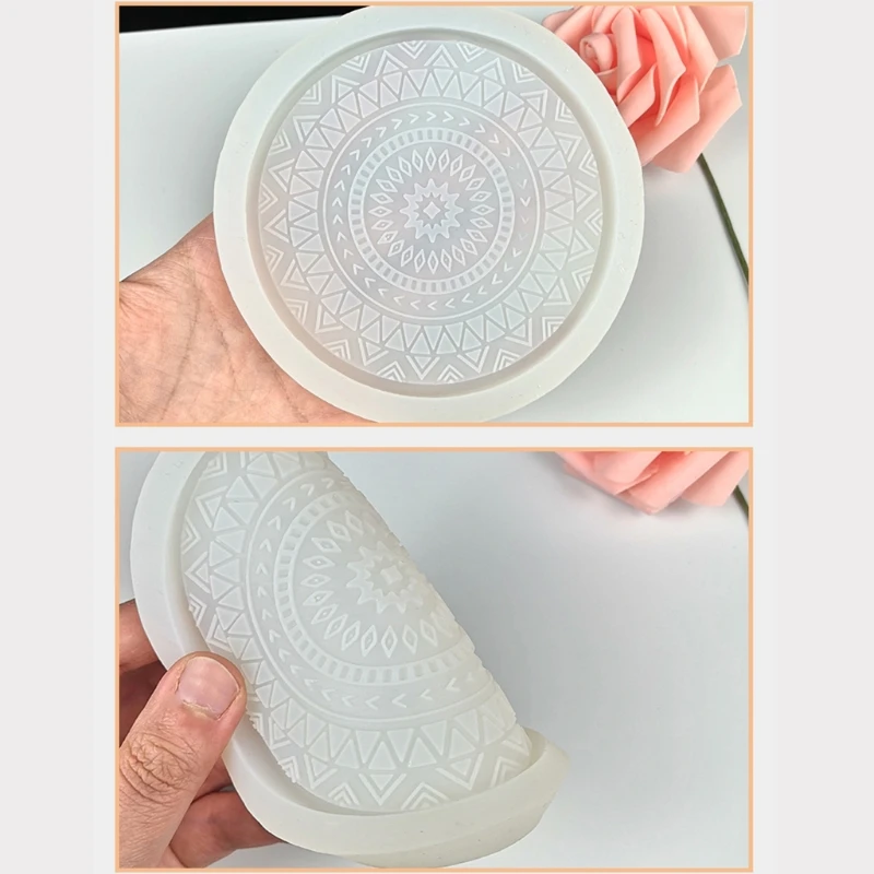 

DIY Round Coaster Silicone Molds for Resin Tea Mat Coaster Molds for Resin Casting Mold Diameter 11cm/10cm Colors Random