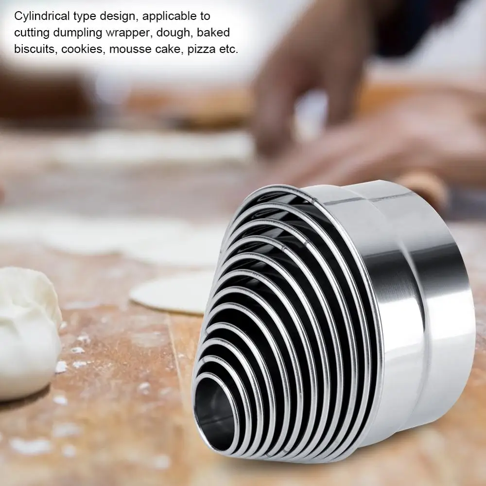 12 шт./компл. Нержавеющая сталь Круглый печенья Форма для Мусса торт резчики пресс