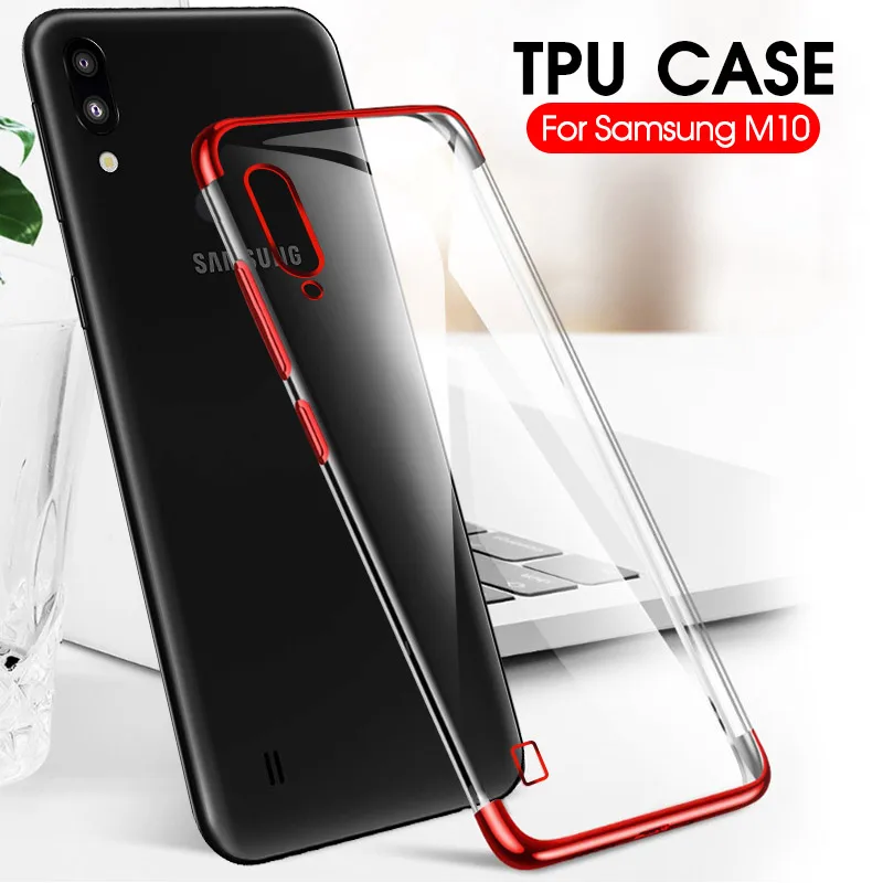 For Samsung Galaxy A50 A505F Clear Case Luxury Transparent Bumper soft TPU Silicone Plating Cover for A10 A30 Coque |