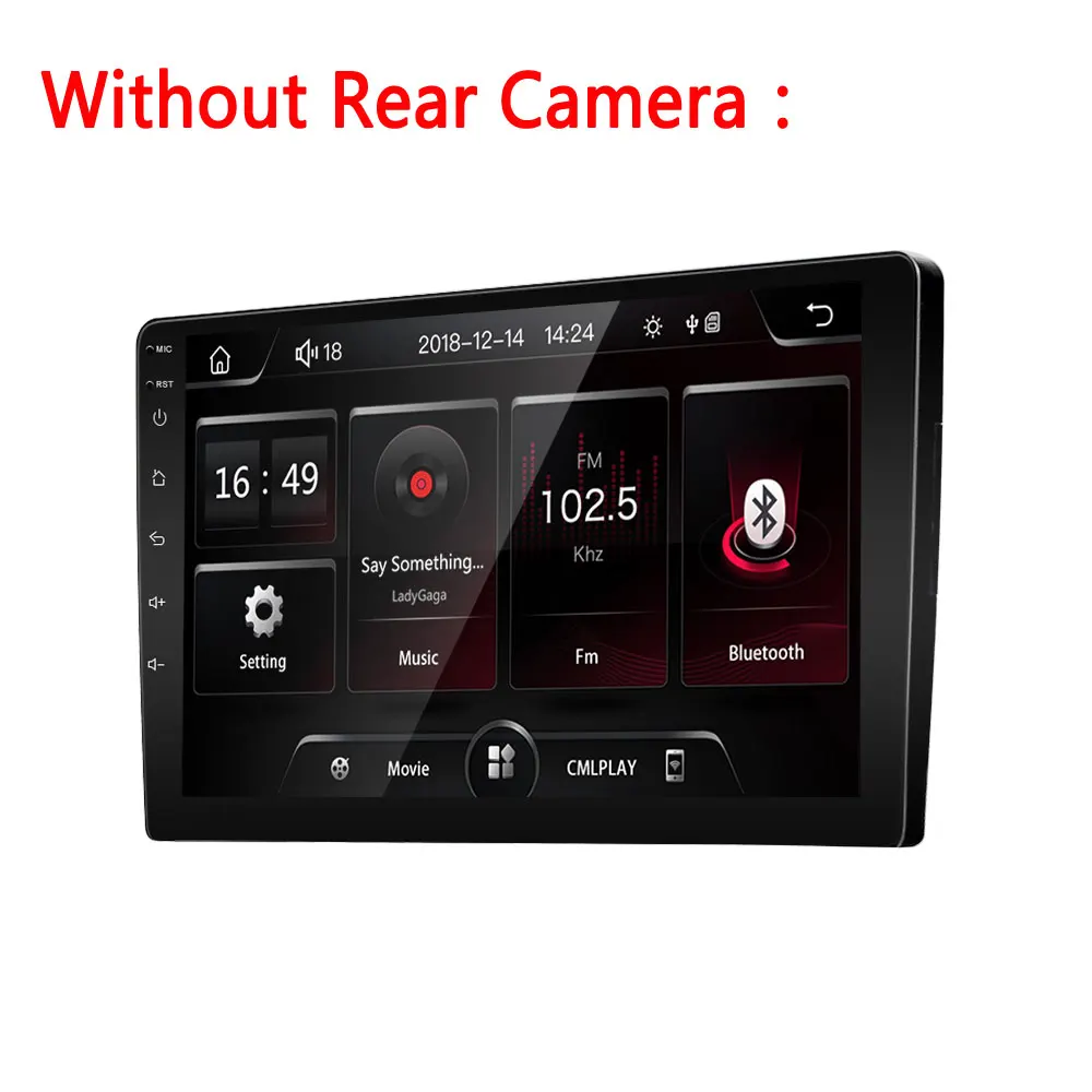 Without Rear Camera Podofo 9 ''2 Din автомобильное радио стерео 2.5D зеркало из закаленного стекла MP5 Bluetooth FM радио приемник Кассетный рекордер Стерео Авторадио - Цвет: Without Rear Camera