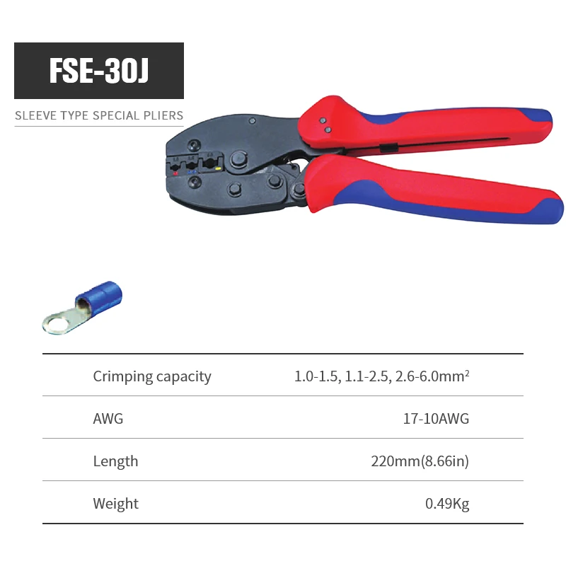 

KWANYIK New Insulation Terminals Crimping Tools Mini European Style Electrical Ratcheting Pliers Set FSE-30J FSE-03C FSE-40J