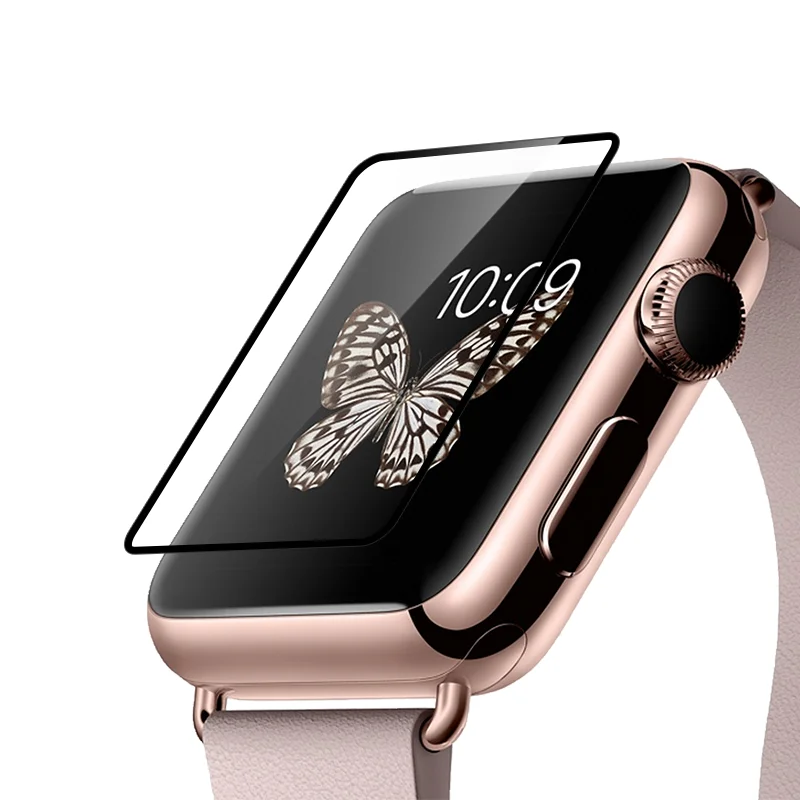 Закаленное защитное 3d-стекло для Apple Watch 5 4 38 мм 42 полное клеевое покрытие с