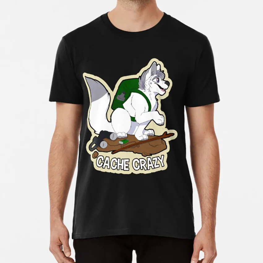 Кэш сумасшедшая футболка исследователь Пешие прогулки география Охота Буш на