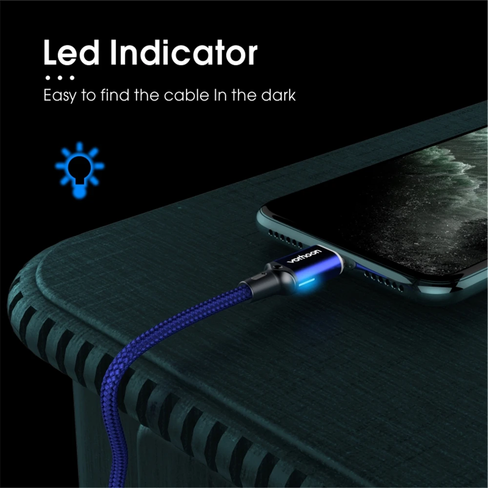Vothoon 3A Магнитный USB-кабель для быстрой зарядки Micro USB Type C кабель iPhone Samsung Xiaomi