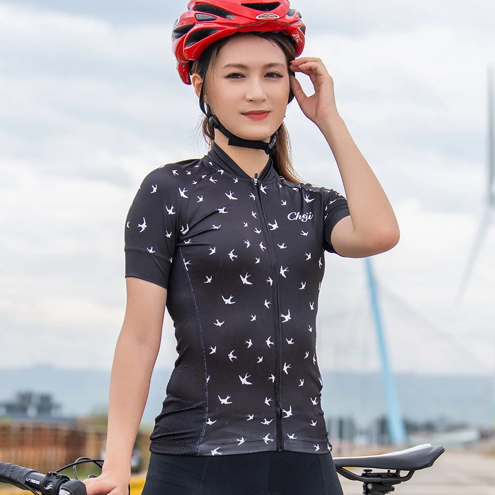 Женская одежда для езды на горном велосипеде CHEJI черная быстросохнущая