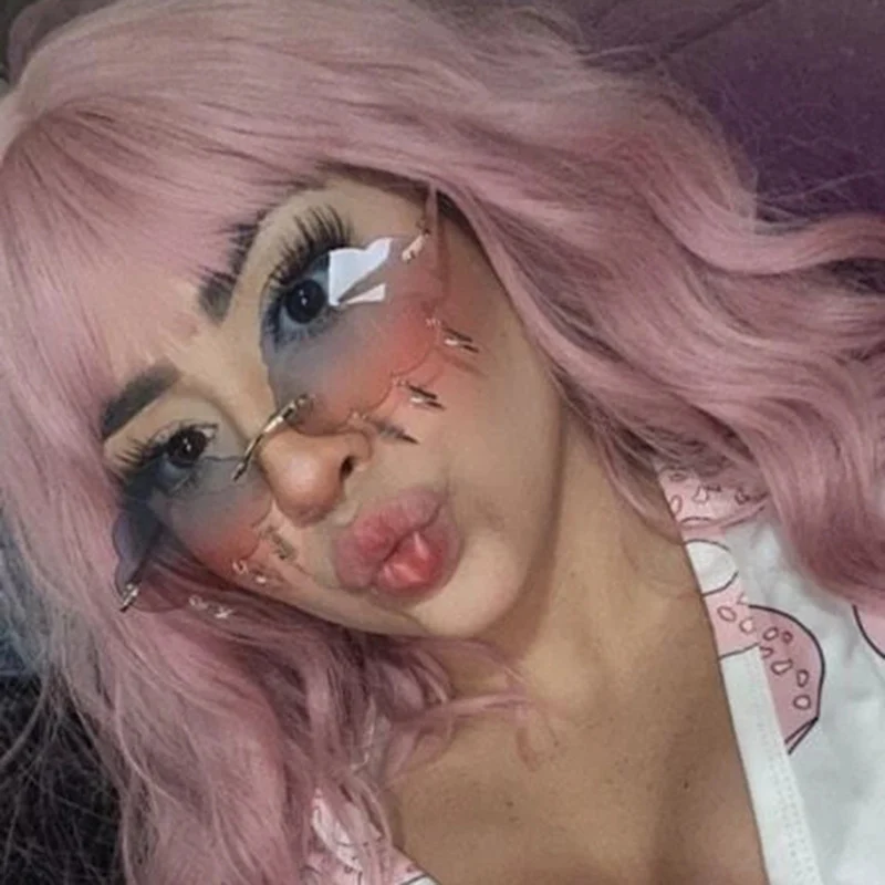 

2021 Vintage Personality Rimless Sunglasses Women Men Cloud Shapes Sun Glasses Outdoor Funny Sunglasses Brand Design Gafas