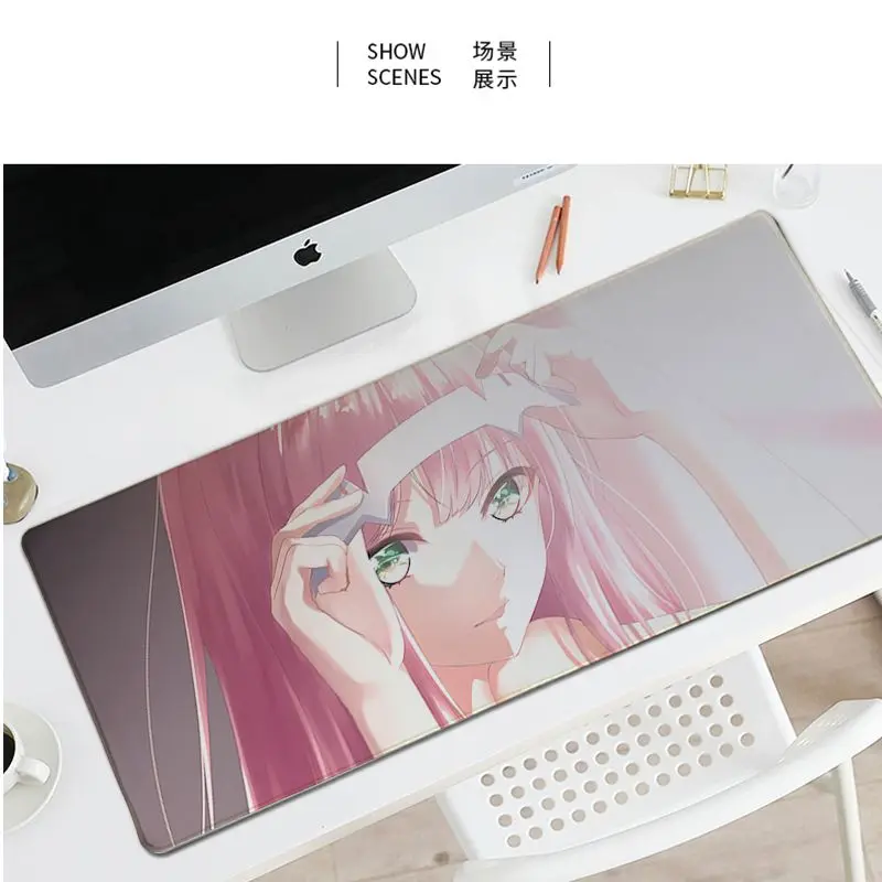 

Darling In The FranXX Girl Anime Mousepad Gaming Mouse Pad Large Locking Edge 90x40cm 70x30cm Deak Mat For Cs Go LOL