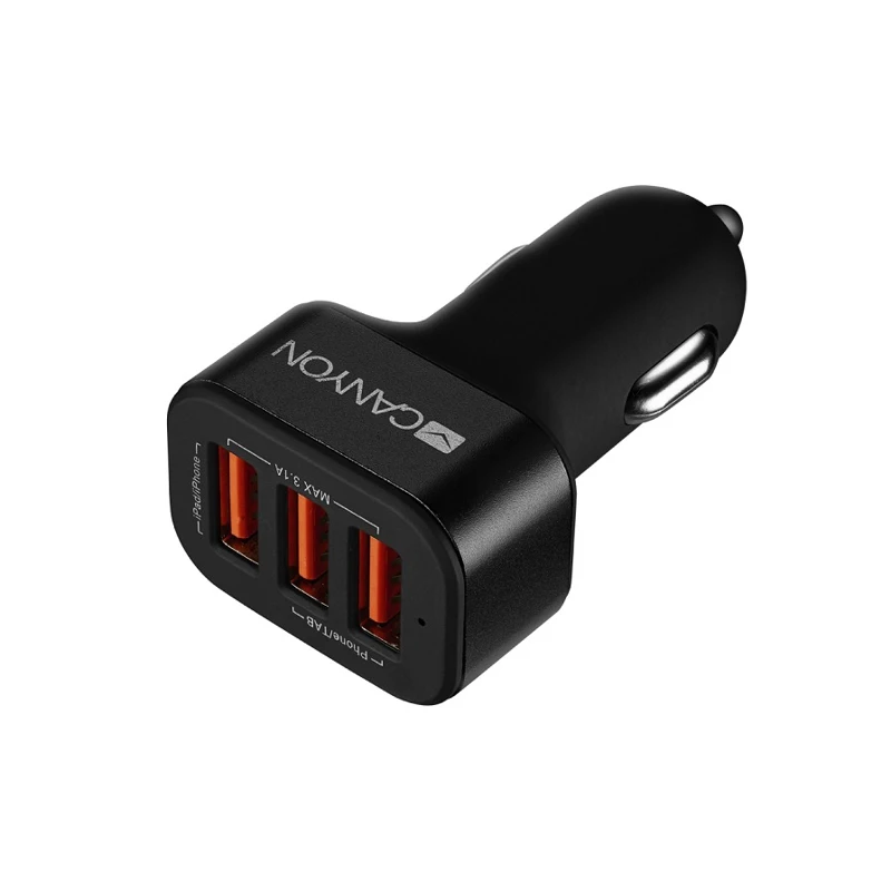 Автомобильный адаптер для зарядки CANYON CNE-CCA06 3*USB 5V/3.1A Smart IC | Электроника