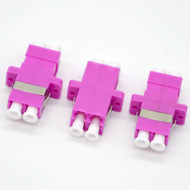 100pcs New Optic Fiber Adapter Connector LC OM4 Single Mode Fiber Optic Coupler Flange Connector Special Free Shipping To Brazil