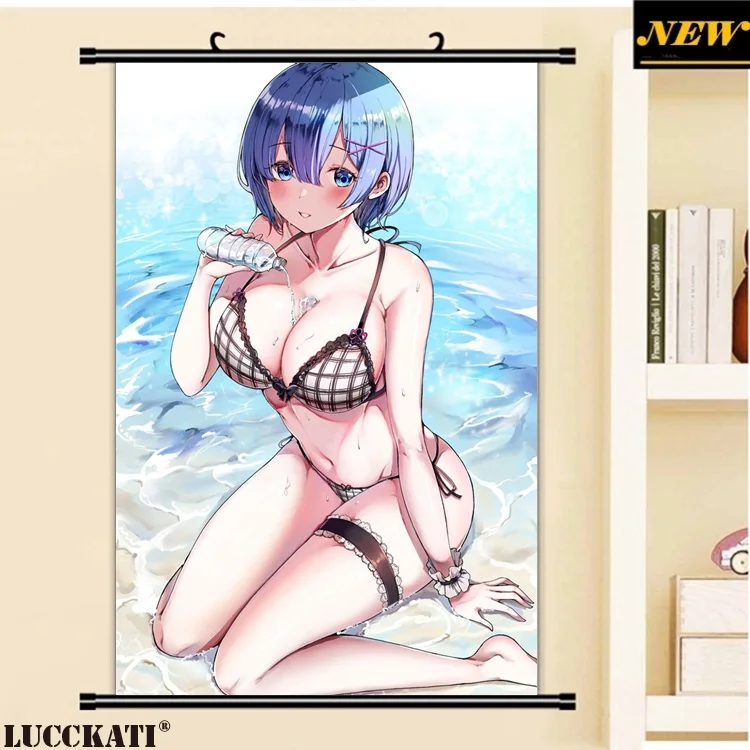 40X60 см Re Zero Re: Zero Kara Hajimeru Isekai Seikatsu Rezero Rem Сексуальная лоли, нарисованная аниме прокрутка, холст, постер - Цвет: I
