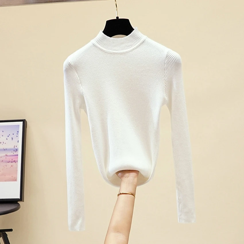 11 цветов Осень-зима женские водолазки свитера пуловеры авокадо зеленый базовый