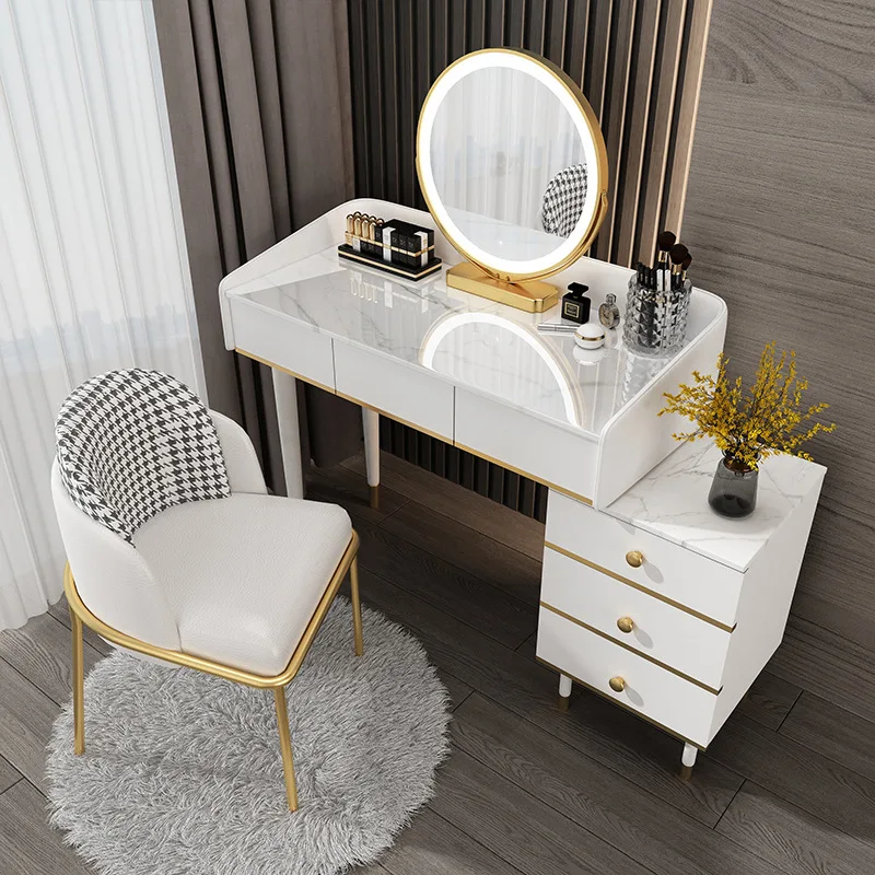 

The Nordic Dresser Small Family Model Bedroom Contemporary Contracted with Lamp Light Decoration Lacquer That Bake Makeup Table
