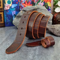 luxury leather belt hand carving crocodile mens belt without buckle mens leather belts without buckles waist belt men sp19