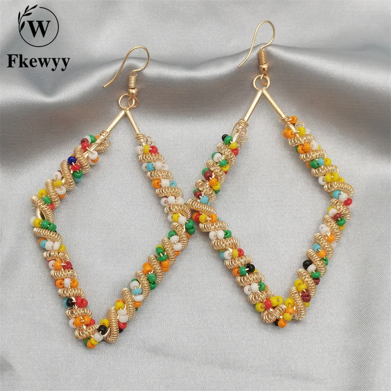 

Fkewyy Gothic Earrings For Women Vintage Luxury Jewelry Rainbow Square Earrings Punk Accessories Dangle Earring Fashion Jewelry