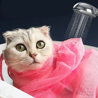 mesh cat bathing bag cats grooming washing bags cat bath clean bag no scratching bite restraint cat supplies nail cutting