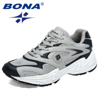 bona 2021 new designers popular casual shoes lace up men shoes lightweight comfortable breathable walking sneakers mansculino