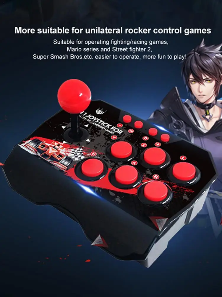 

Hot!4 in 1 USB Rocker Game Controller Arcade Joystick Gamepad Street Fighting Stick For PS3/PC for Switch NS for Android Plug