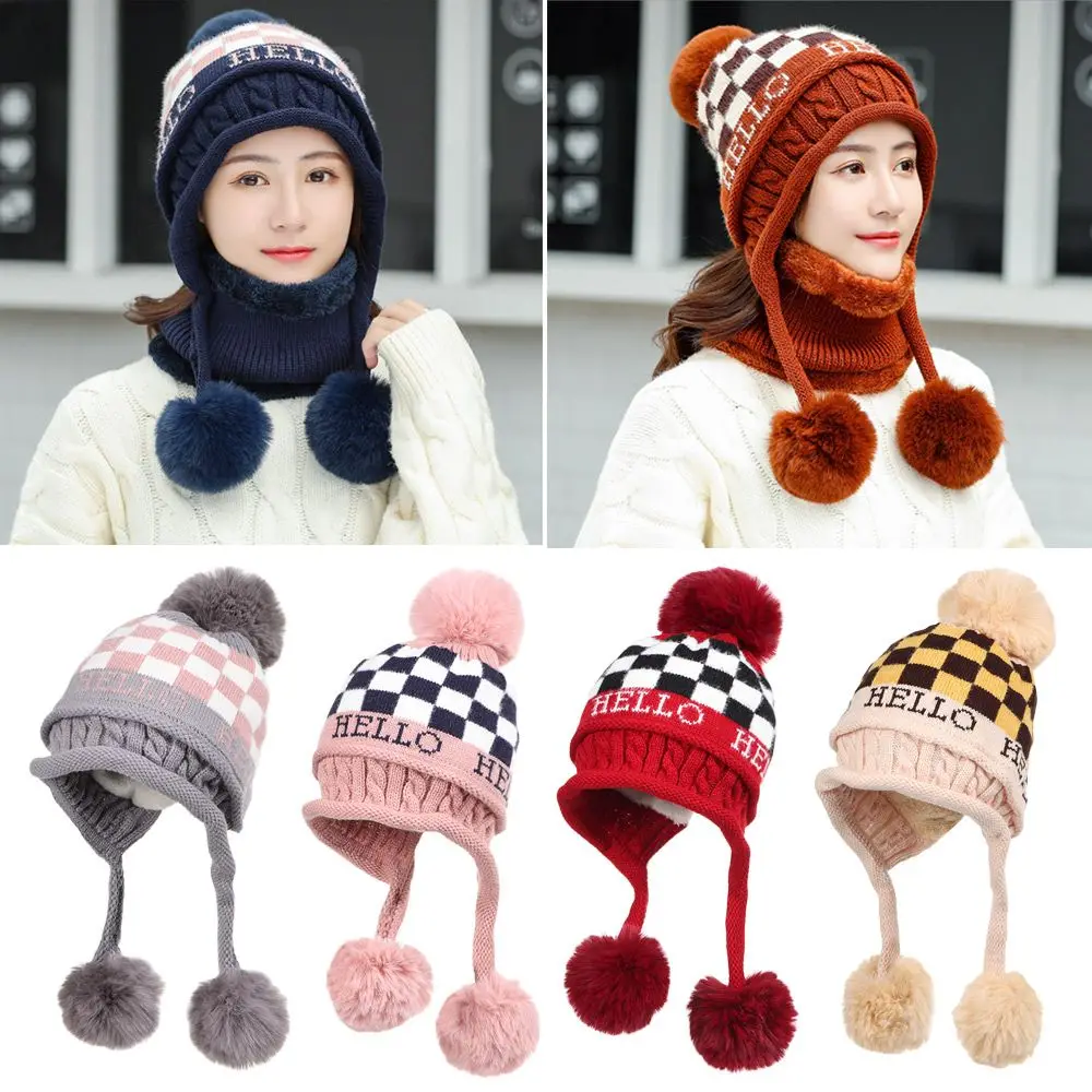 

Зимняя плотная женская вязаная шапочка, Зимние трикотажные шапки-бини, шапки, облегающие шапки, женская шапка, шарф, шапка, шарф, набор