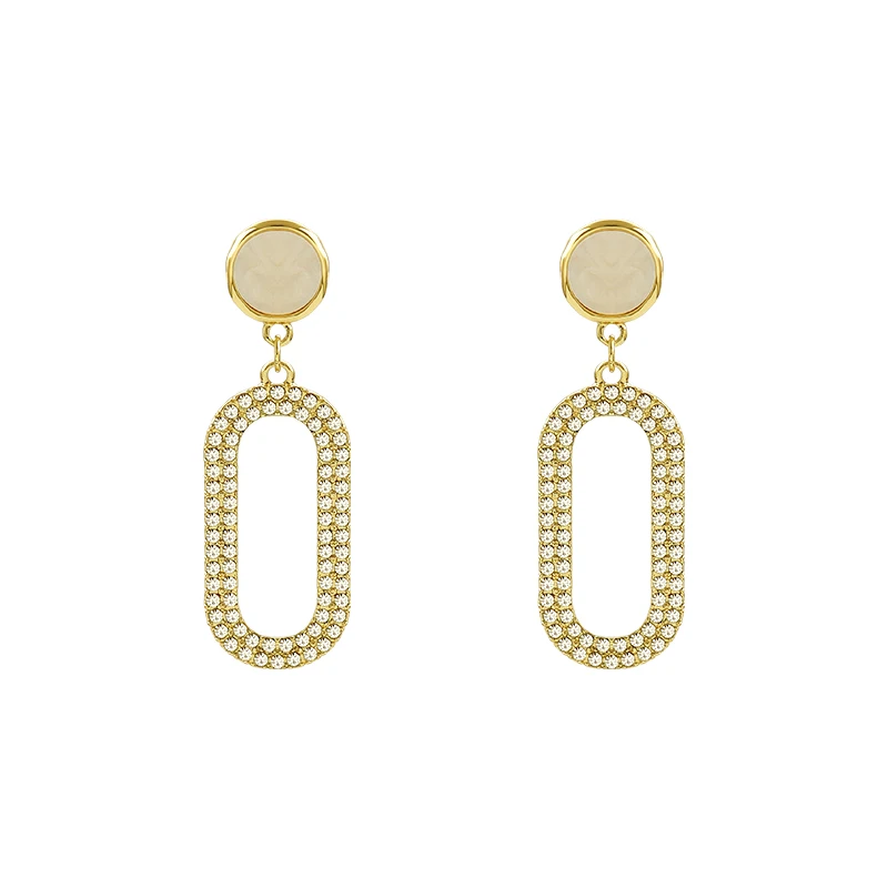 

Unusual Earrings Womens Oval Set Crystal Long Earrings Female Hipster Earrings Exaggerated Personality Earring Accessories