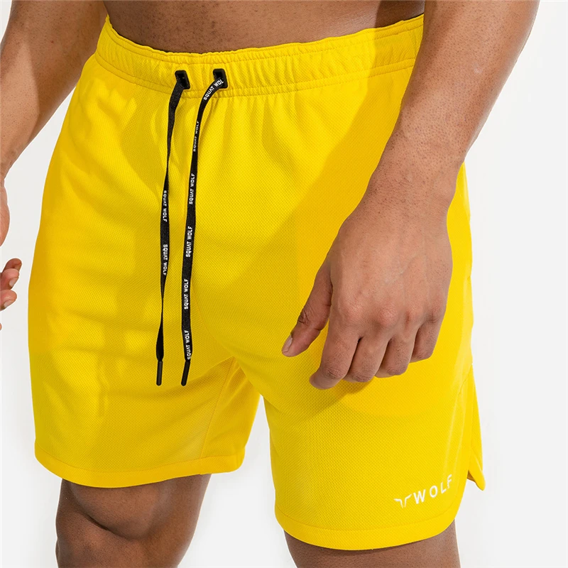 

Men's Gyms Fitness Bodybuilding Shorts New Mens Sport Mesh Breathable Quick Dry Shorts Workout Training Summer Male Short Pants