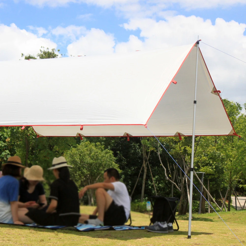 

3.2x3m Awning Waterproof Tarp Tent Shade Folding Camping Canopy Ultralight Beach Sun Shelter Tent Pegs Outdoor Tent