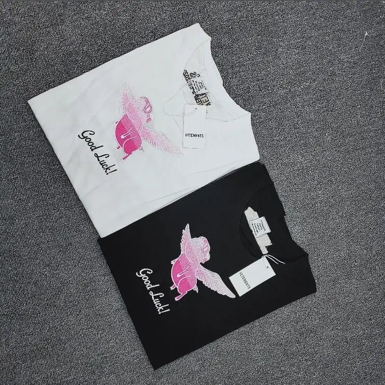 Новый Топ SS19 летние vetements с буквенным принтом мужские черно белые футболки