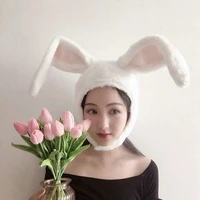cozy rabbit hat ear hat plush hat for women girls cosplay christmas party