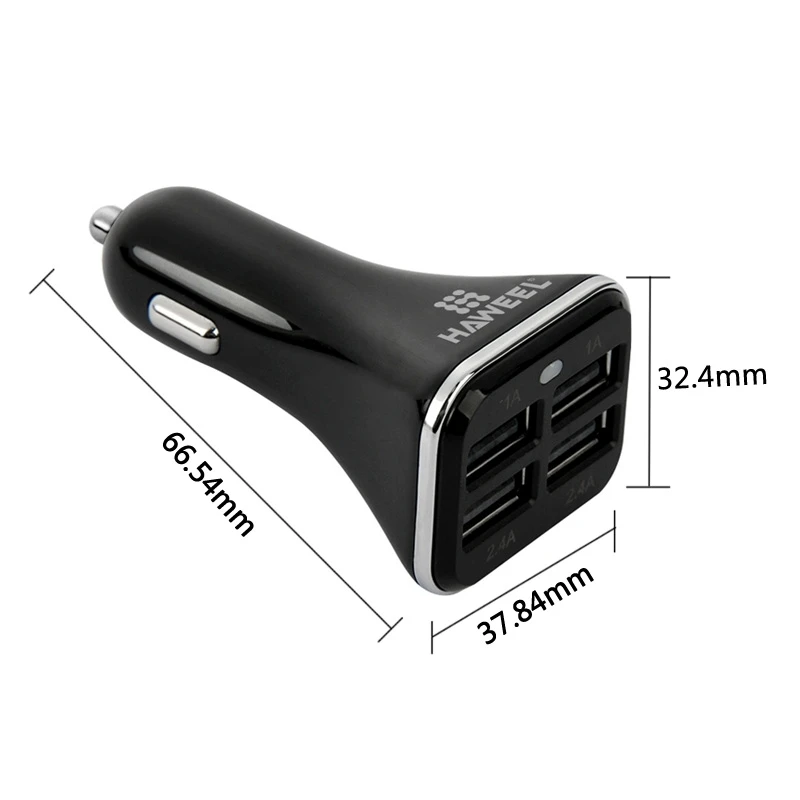 HAWEEL Универсальный 5V 6.8A 4 usb порта автомобильное зарядное устройство для смартфонов/планшетных ПК(черный