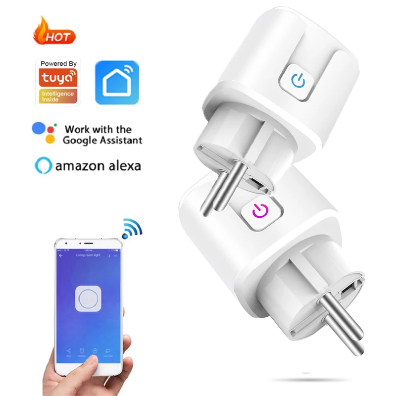 

16A Wifi EU Plug For Tuya Smart Life Power Mornitor Energy-saving Timer Socket 100-240V Automation Work with Alexa Google Home