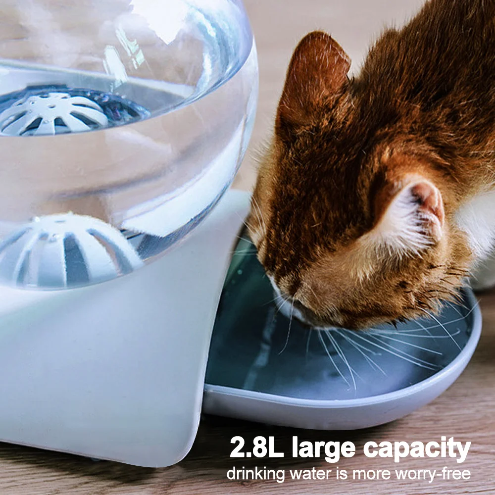 

Automatic Bubble Water Dispenser for Cat Gravity Waterer Bowl Dispenser Dog Feeder Drinking Fountain Feeders Large Capacity 2.8L