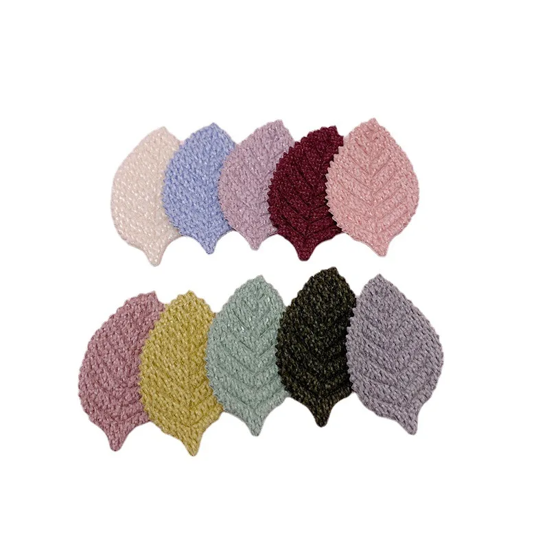 

60Pcs/Lot 2*3.5CM Double-Sided Felt Simulation Leaf Appliques Artificial Decoration Patches DIY Crafts Hair Clips Accessories
