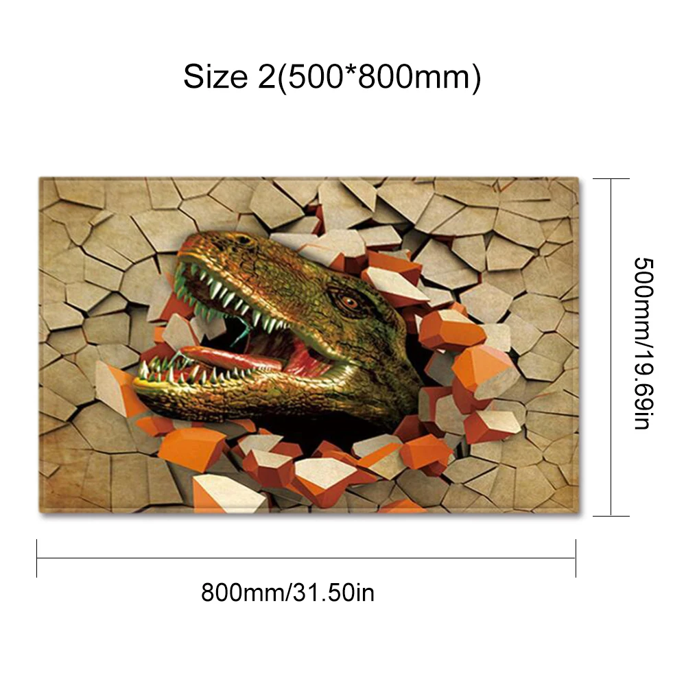 3D напольный коврик с рисунком динозавра нескользящий мягкий для двери гостиной