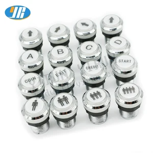 Хромированный серебристый светодиодный кнопочный переключатель 12 В, 5 В с подсветкой, аркадная игра сделай сам, PS3, монета, меню для запуска, выбора кредитной паузы и выхода