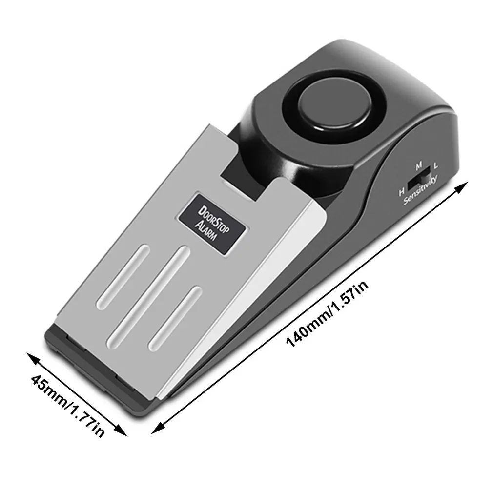 

Mini Wireless Vibration Alarm 120dB Door Stop Alarm for home Wedge Shaped Stopper Alert Security System Block Blocking System