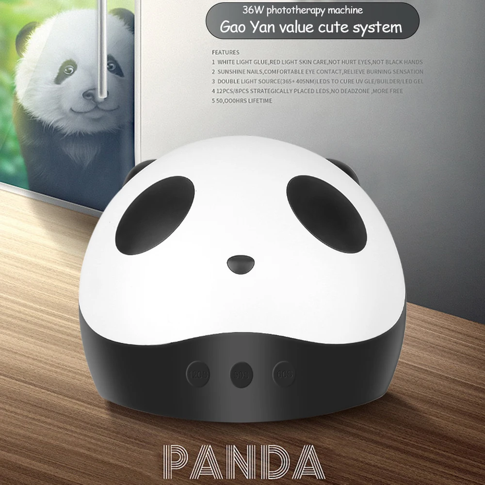 

36W UV LED Lamp Nail Dryer For All Gel Polish USB Portable Lamp Sunlight Fast Dry Smart Timing Nail Art Equipment PANDA