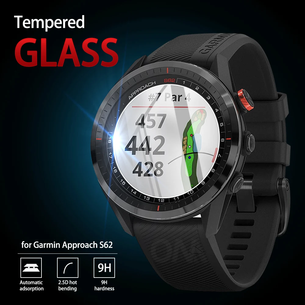 

5Pcs 9H Premium Tempered Glass For Garmin Approach S62 smart watch Screen Protector Film Accessories For Garmin Approach S62