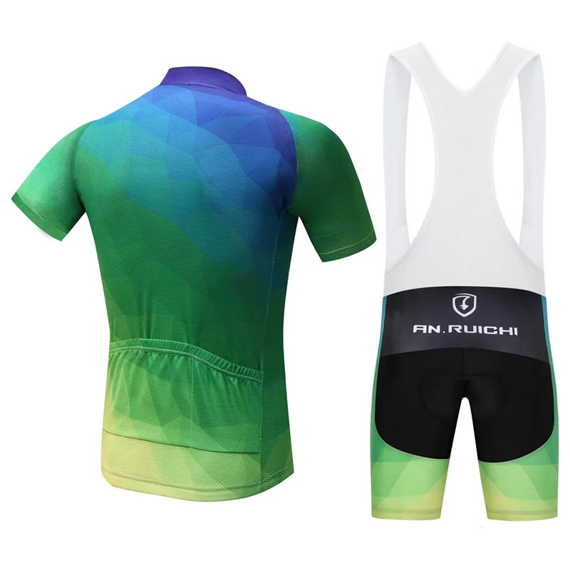 2019 новый мужской удобный зеленый комплект для велоспорта летний велокостюм с
