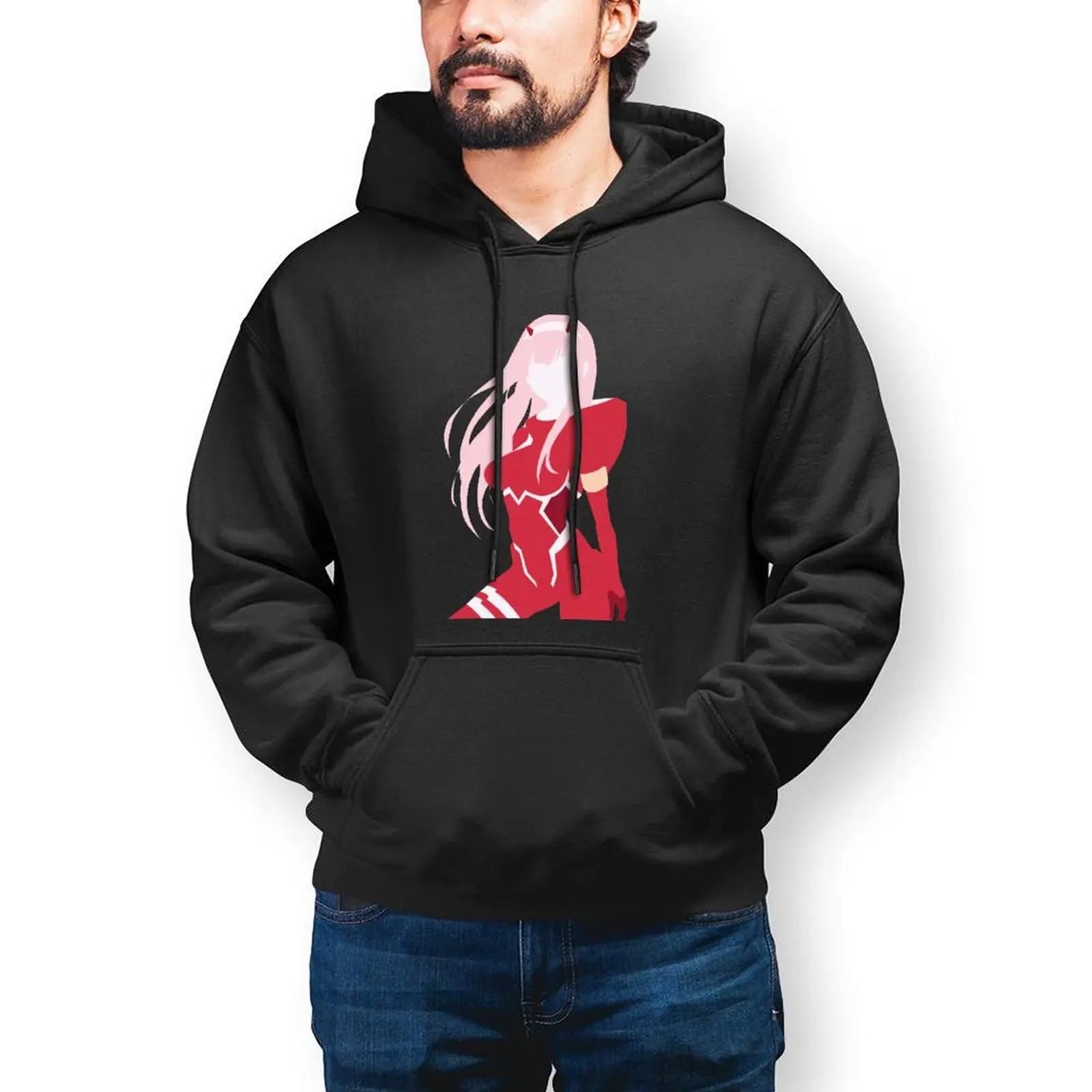 

Darling In The Franxx Hoodie Cotton Autumn Hoodies Casual Long Length Streetwear Pullover Hoodie XL Men