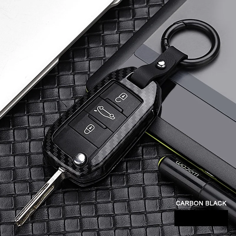 Откидной Чехол Cabon из оптоволокна для автомобильного ключа Citroen C4 CACTUS C5 C3 C4L Peugeot 508