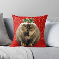 funny fat christmas pudding cat cushion cover pillowcase 2020 christmas decorations for home xmas noel ornament happy new year