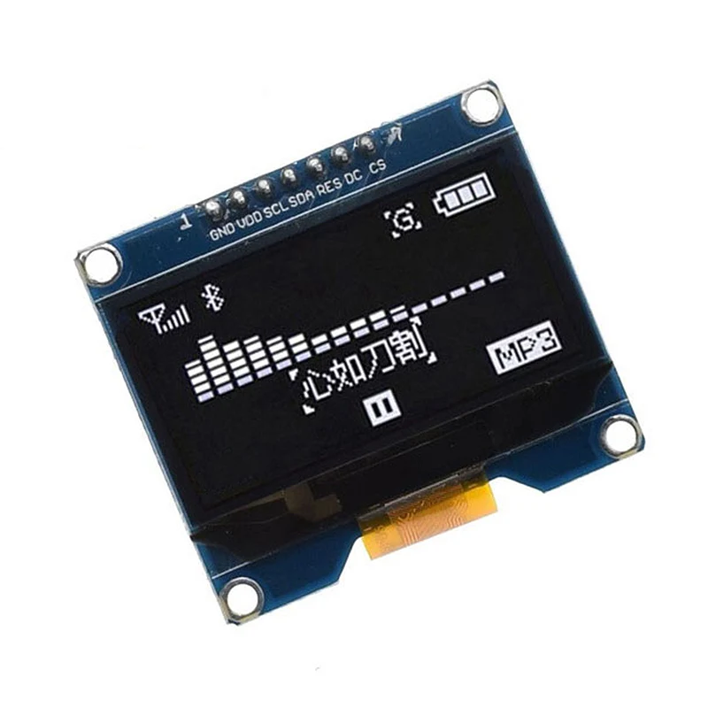Модуль SSD1309 7-контактный OLED-экран 1 54 дюйма белый совместим с SSD1306 SPI интерфейс 128*64 -