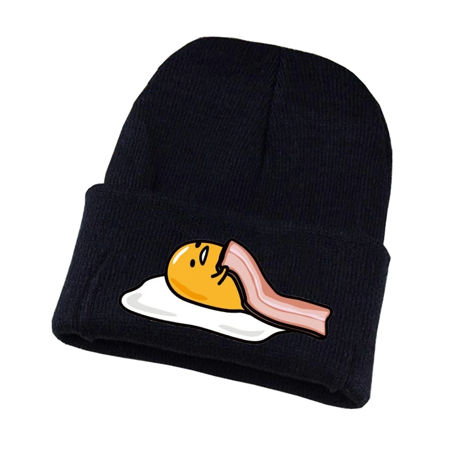Аниме Gudetama вязаная шапка для косплея унисекс принт Для Взрослых Повседневная хлопковая шапка для подростков зимняя вязаная шапочка