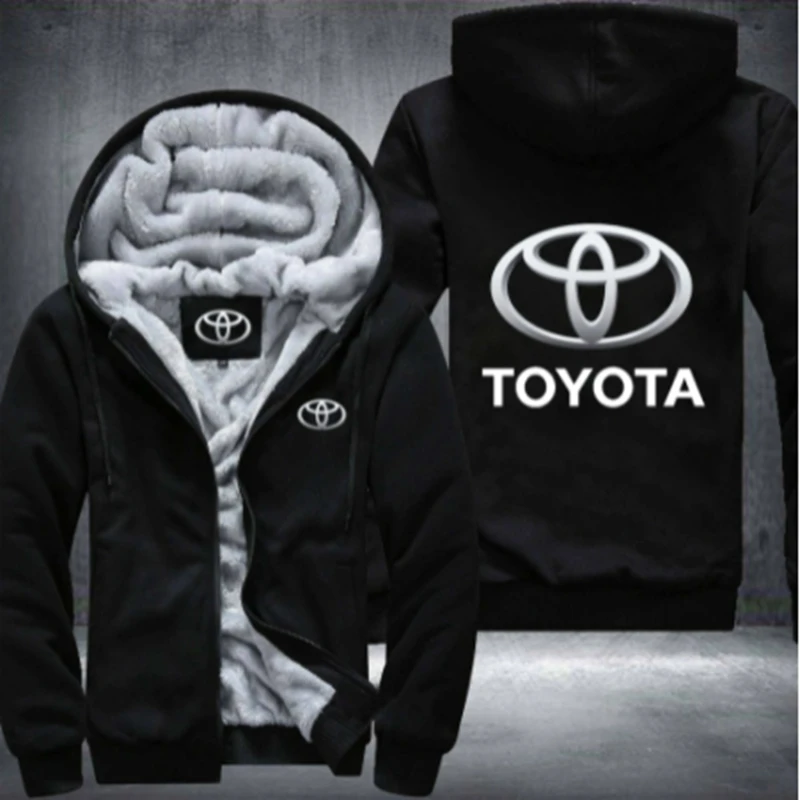 

Новинка, зимние мужские толстовки, теплая куртка с логотипом автомобиля Toyota, толстовка, утепленное пальто высокого качества, топы на молнии ...